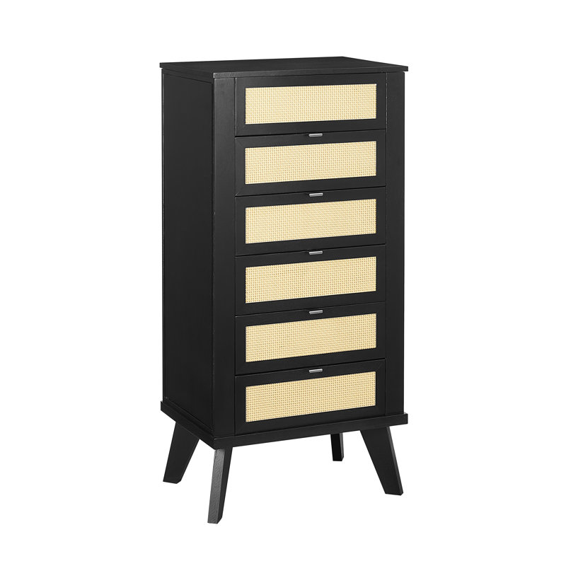 Raenada 20'' Wide Free-Standing Jewelry Armoire, Black