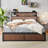 Wooden Platform Bed Frame with Multiple Drawer Storage Function