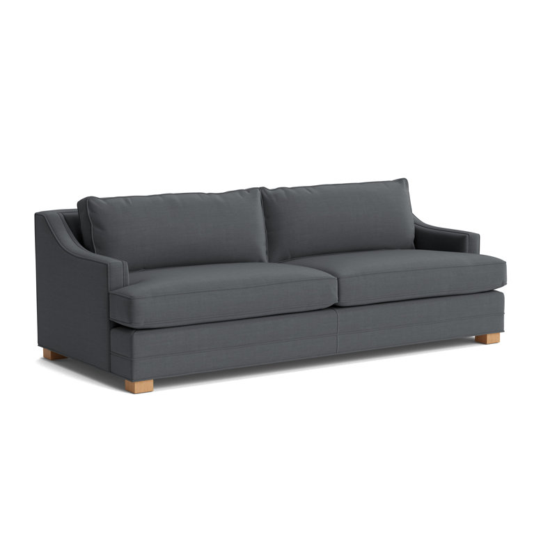 Keaton Slope No Nail 84 Sofa, Performance Linen - Charcoal, Natural