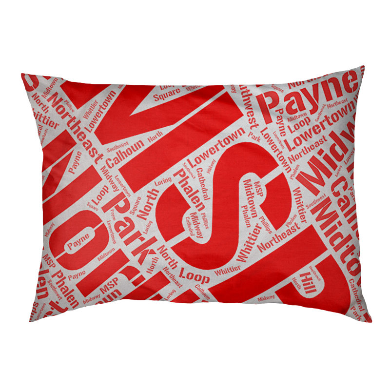 Coussin de chien « districts », Rouge, Grand (l 40 po x P 30 po x H 14 po), Minneapolis – Saint Paul