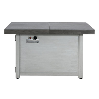 Extendable Rectangle Aluminum Alloy Fire Pit Table, 50,000BTU