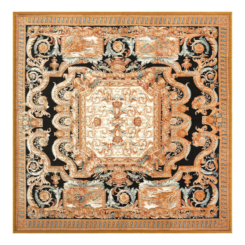 Indoor/Outdoor Traditional Area Rug, Square 10'
