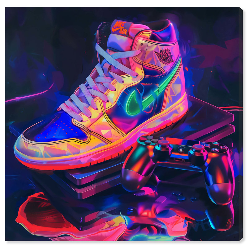 Espadrilles et toiles de jeu, impressions d'art urbain par Notoriart, Toile tendue, H 12 po x l 12 po