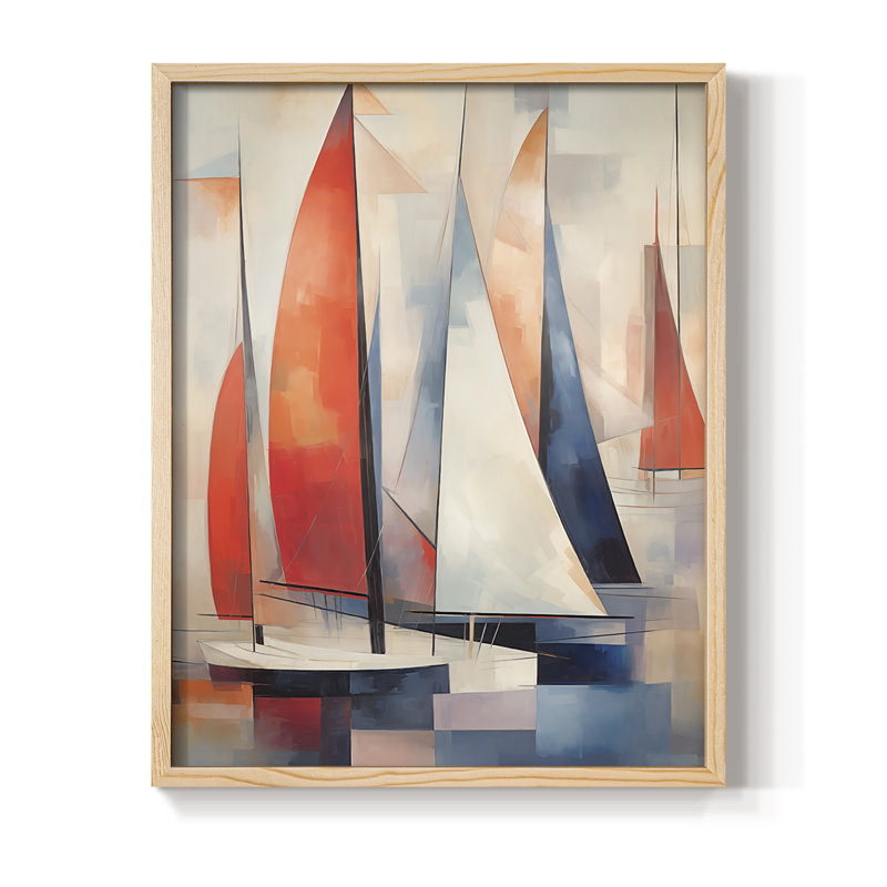 NAUTICAL Series CDxxxii, reproduction encadrée - bois massif, H 11 po x l 9 po, Naturel