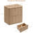 Nightstand Set of 2, 3-Sided Fluted Wood Bedside Table with 2 Drawers and Faux Marble Top-920276848