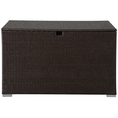 Wicker 120 Gallon Outdoor Storage Deck Box-Brown (Clearance)