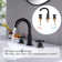 Circular Double Cross Handles Widespread Bathroom Faucet