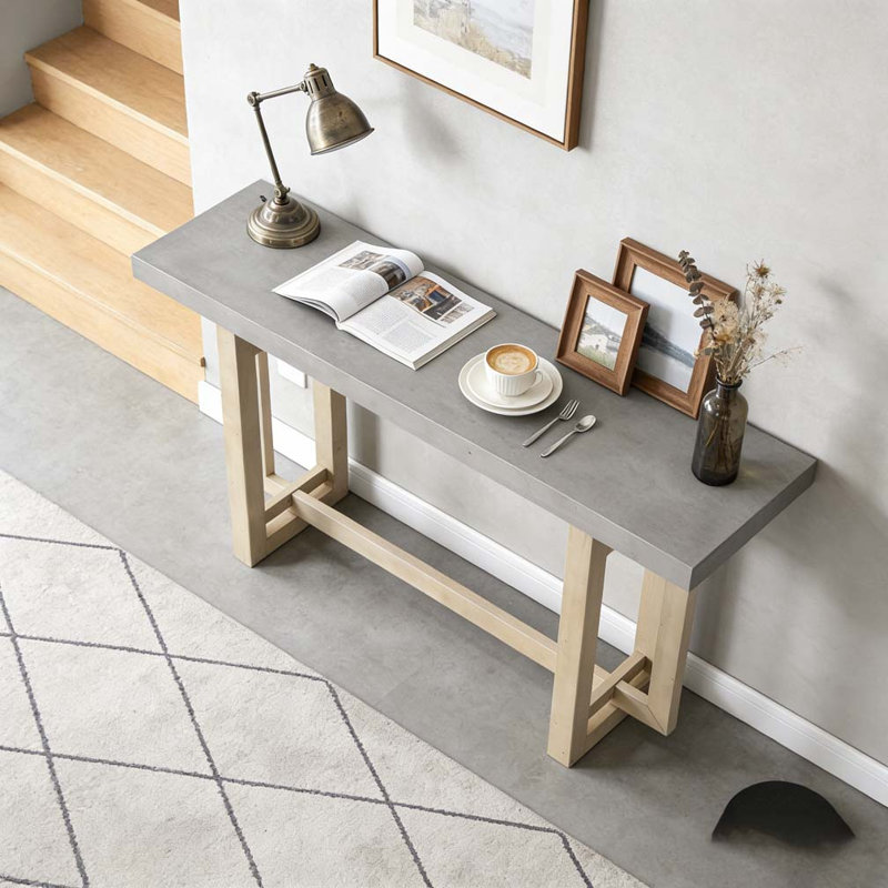 59.1'' Painted Entryway Table Console Table, Gray