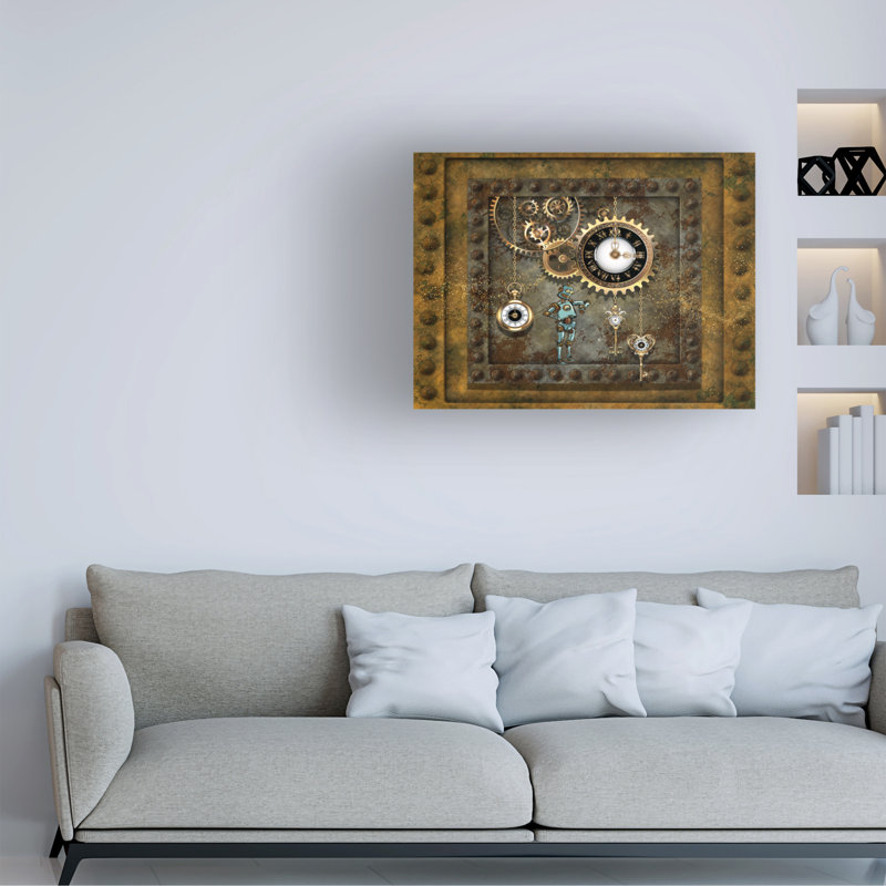 Horloge robot Paxtonville Steampunk par Tina Mitchell, H 24 po x l 24 po x P 2 po