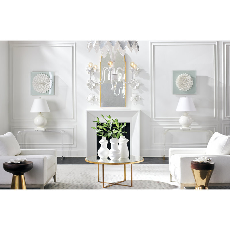 Vase de table en céramique d’intérieur/d’extérieur blanc 14,5 "