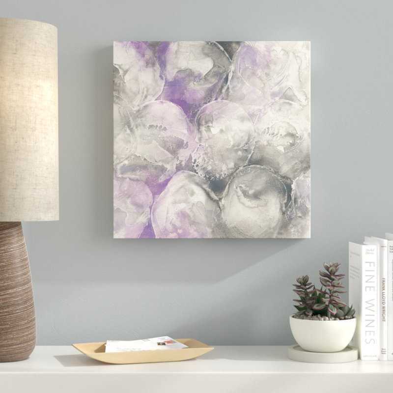 « améthyste cercles ii », reproduction de peinture à l’acrylique sur toile tendue, H 14 po x l 14 po x P 2 po