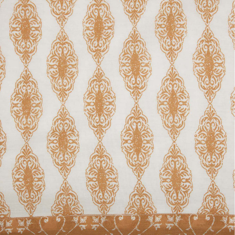 Gold and White Cotton Euro Sham with Paisley Pattern