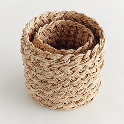 Damarrion ABACA FRENCH BRAID STORAGE BSKTS RD