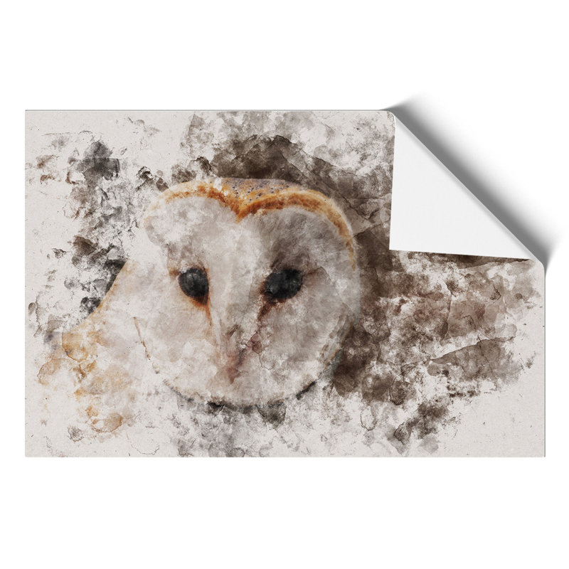 Barn Owl Watercolour - Frameless Print, 42cm H x 59cm W x 0.1cm D