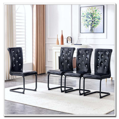 Chaises de salle à manger rembourrées en similicuir