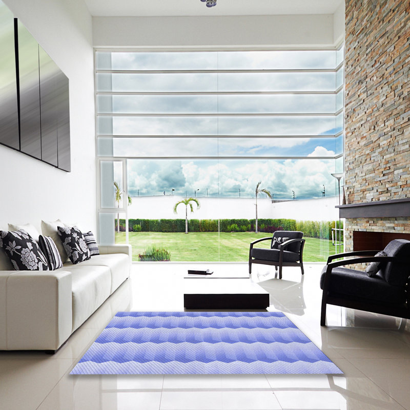 Tapis géométrique violet, Carré 5 pi