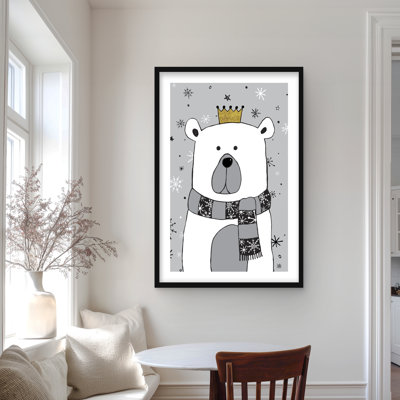 Magnifique ours - reproduction illustrée de la faune encadrée