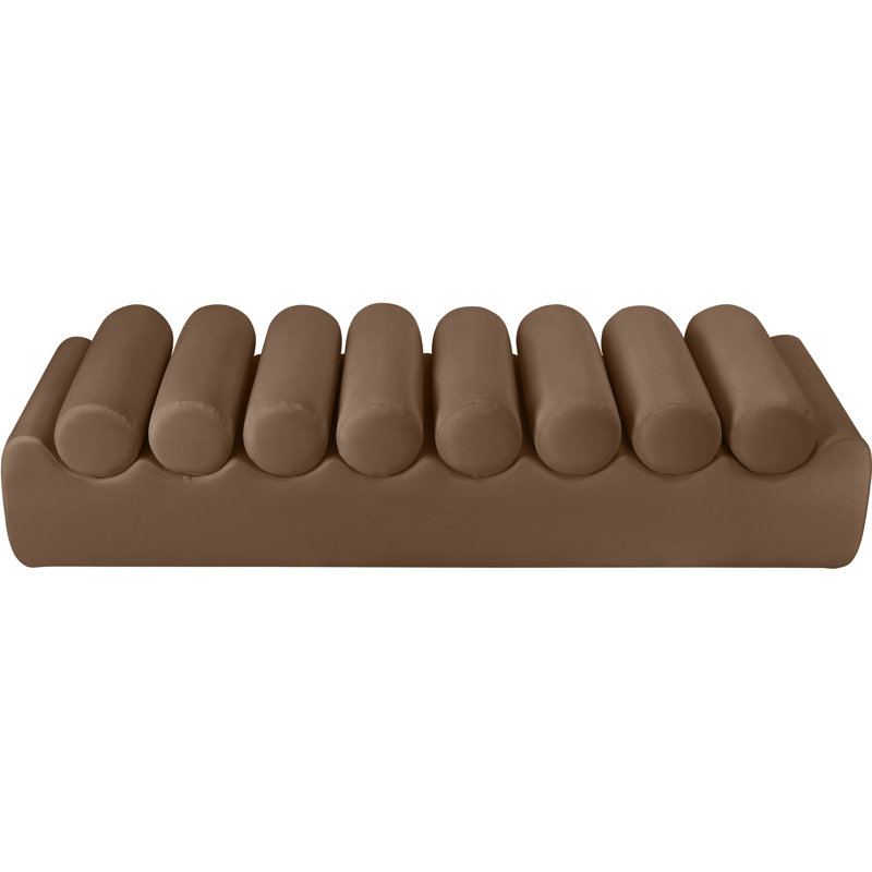 Rumble Vegan Leather Bench, Brown Vegan Leather, 16.5" H x 72" W x 22" D