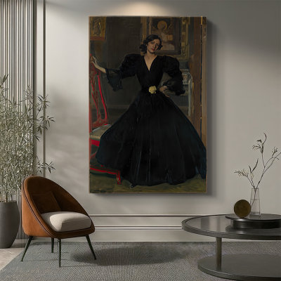 Seora de Sorolla en noir - toile tendue par Joaquin Sorolla y Bastida