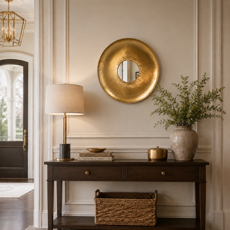Valdoro Round Metal Mirror