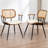 Modern Upholstered Faux Leather Rattan Back Dining Chairs-1804957492