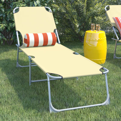 Kinnard Reclining Sun Lounger Chair Folding Camping Bed for Travel