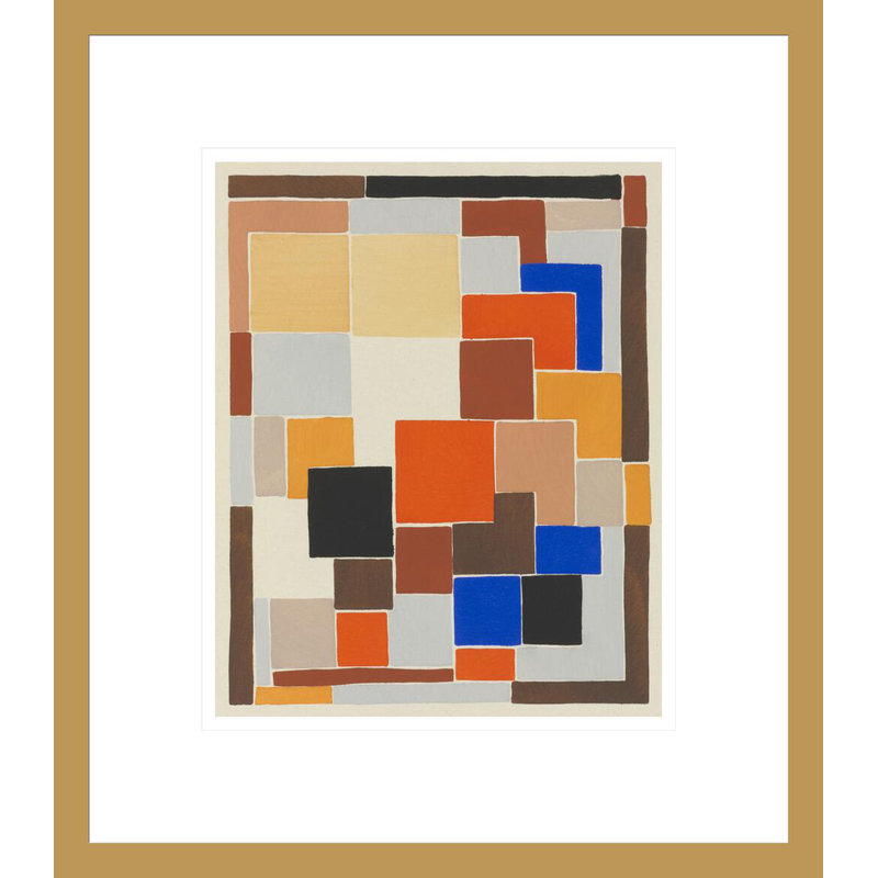 «Plate 36 from the portefeuille Compositions Colors Ideas» par Sonia Delaunay - Estampe numérique, H 12,63 po x l 16,75 po