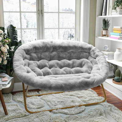 Folding Double Saucer Chair With Steel Frame
