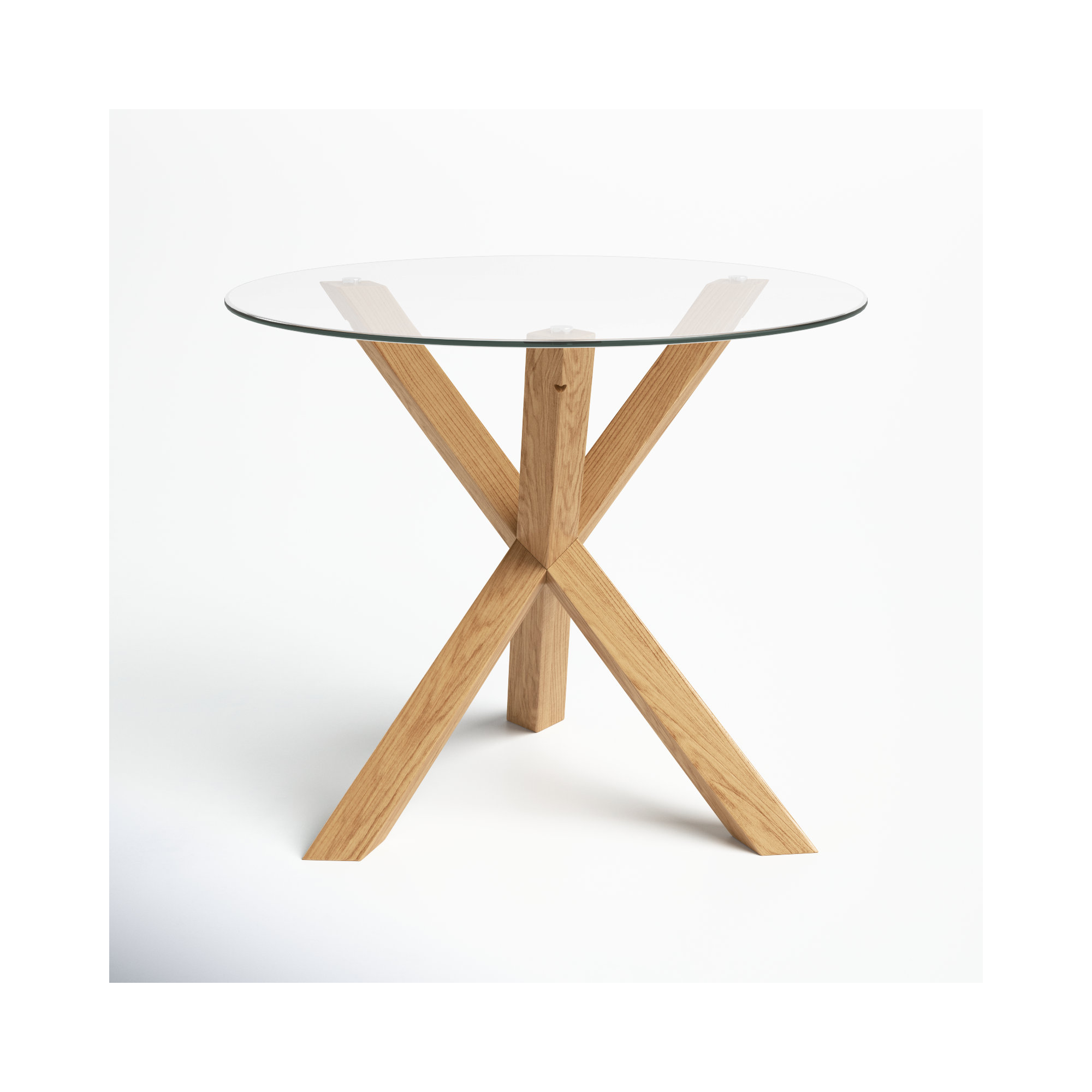 Barnett Round Dining Table, Natural, 30" H x 37.4" W x 37.4" L