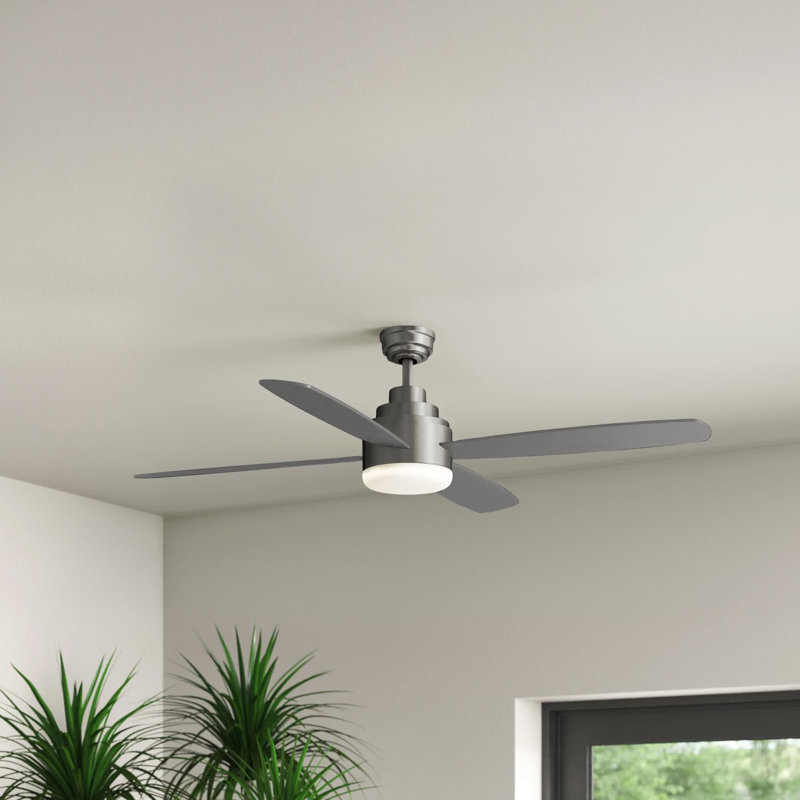 Kaya 52'' Ceiling Fan with LED Lights, Silver