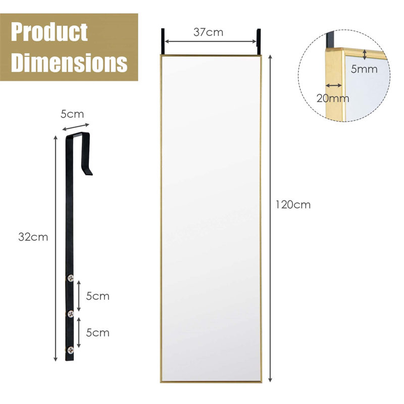 Demetrias Metal Rectangle Mirror, Gold