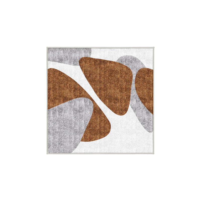 Rajiv Washable Abstract Indoor Rug, Square 4'