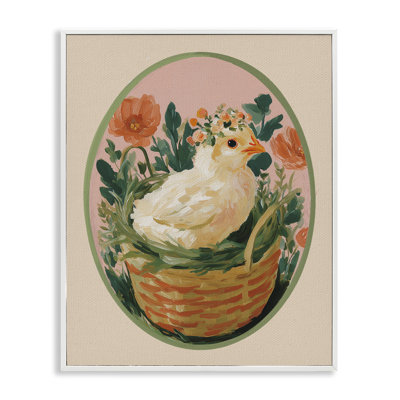 Bloom Nest Chick Framed Giclee, design by Yen