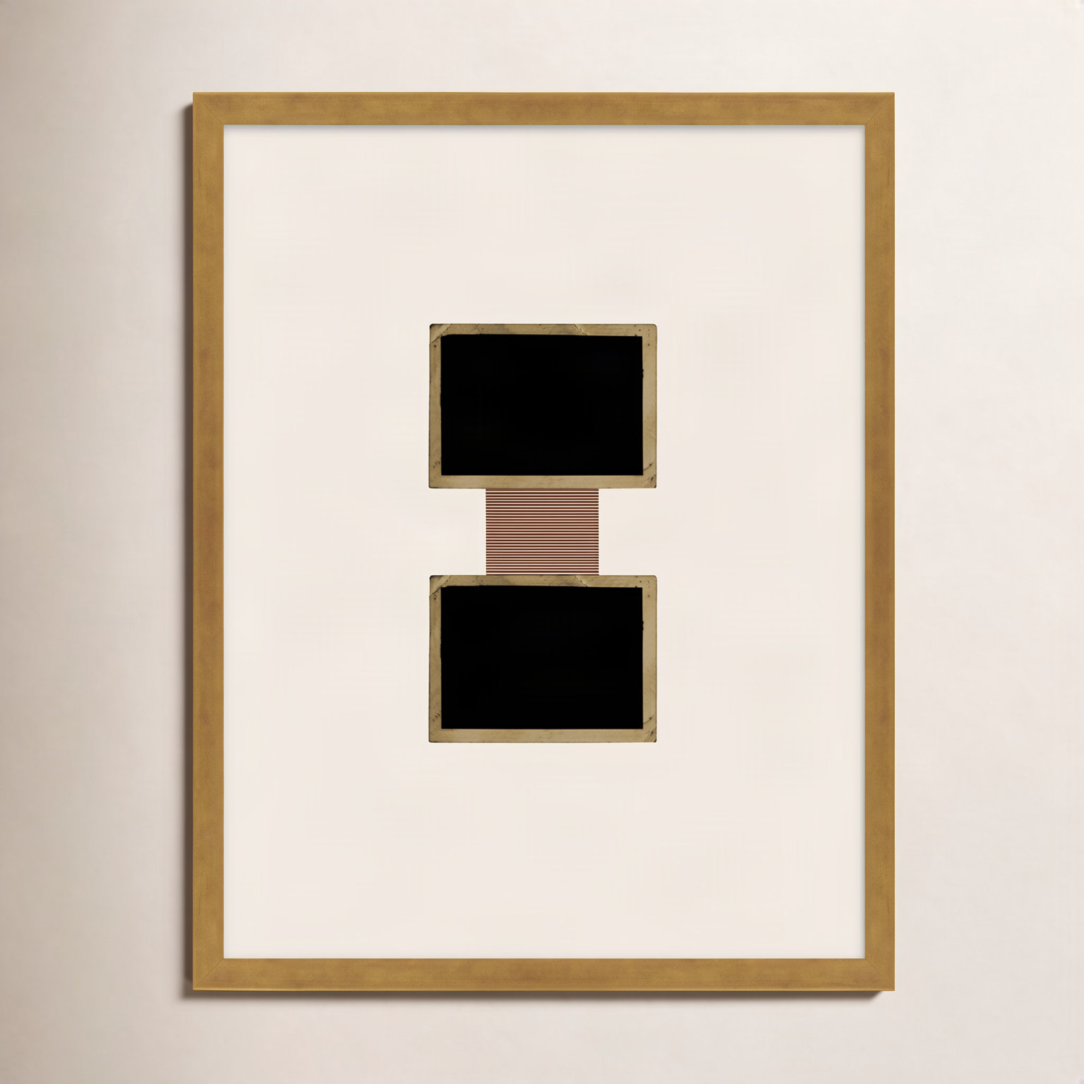 Cassara "Column 1" Print by Eleni Psyllaki, 25" H x 20" W  x 1.25" D, Gold Framed