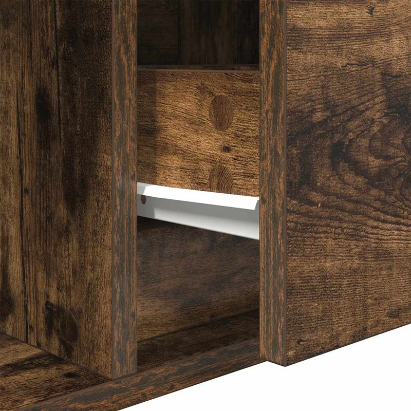 TV Cabinet 80X31x25.5 Cm Engineered Wood, 80 cm, Smoked Oak