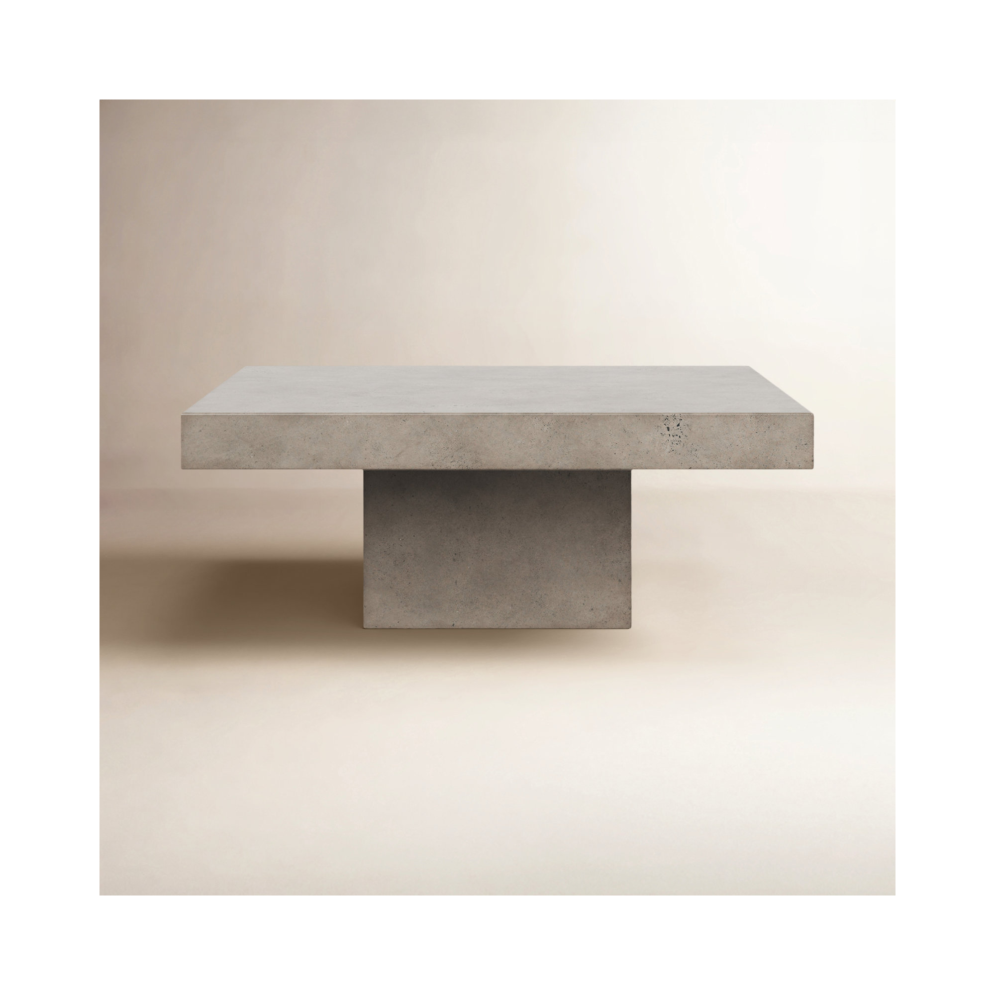 Kareen Concrete Pedestal Coffee Table, Dark Gray