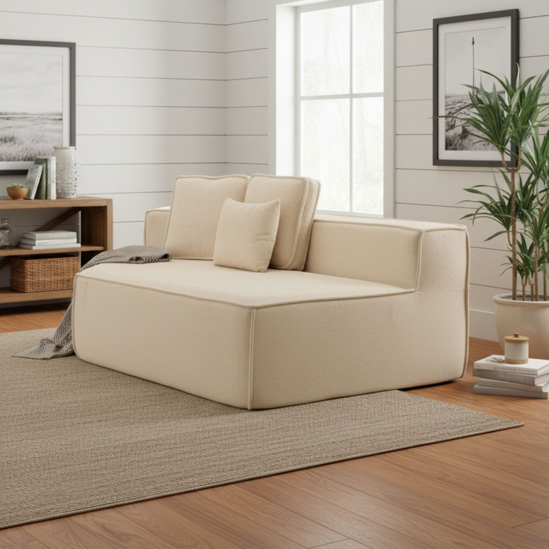 Chaises d'appoint douillettes douillettes en molleton, canapé modulaire en tissu pour espaces de vie compacts