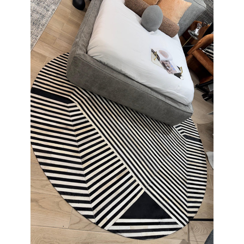 Tapis géométrique rectangulaire noir et blanc Patchwork - PCH356, Rectangulaire 8 pi x 11 pi