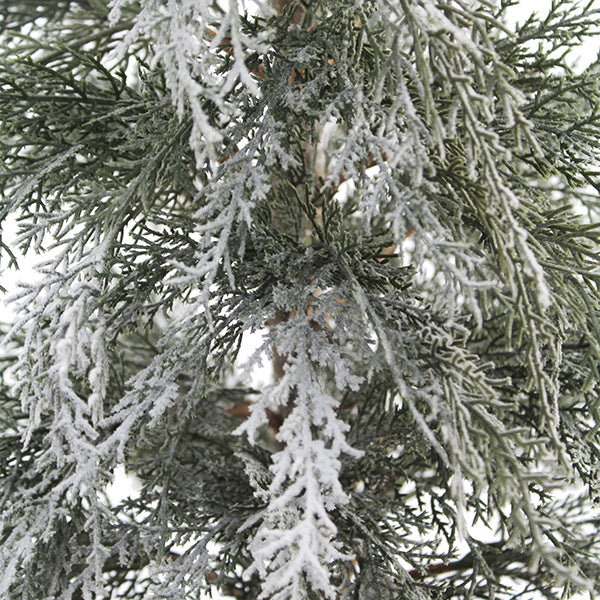 SEASONAL GREENERY TREE CEDAR FLOCKED POT 4FT