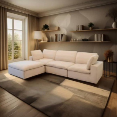 Modular Sofa, Pc  Upholstered Corner Sofa Couch With Soft Cushions,
