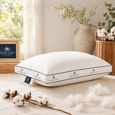 Pacific Coast Goose Firm Bed Pillows, 100% Organic Cotton Cover, (Standard Size, 1 Pack)