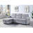 81.5"W Velvet Reversible Sleeper Sectional Sofa With Storage Chaise And Side Pocket-1667170211
