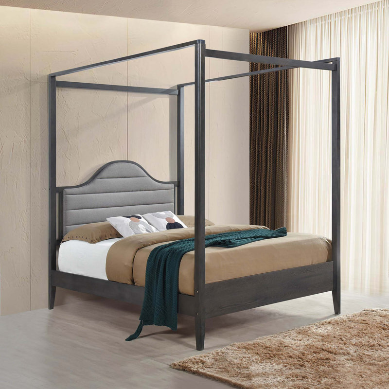 Grand lit plateforme Canopée avec tête de lit tapissier, Double
