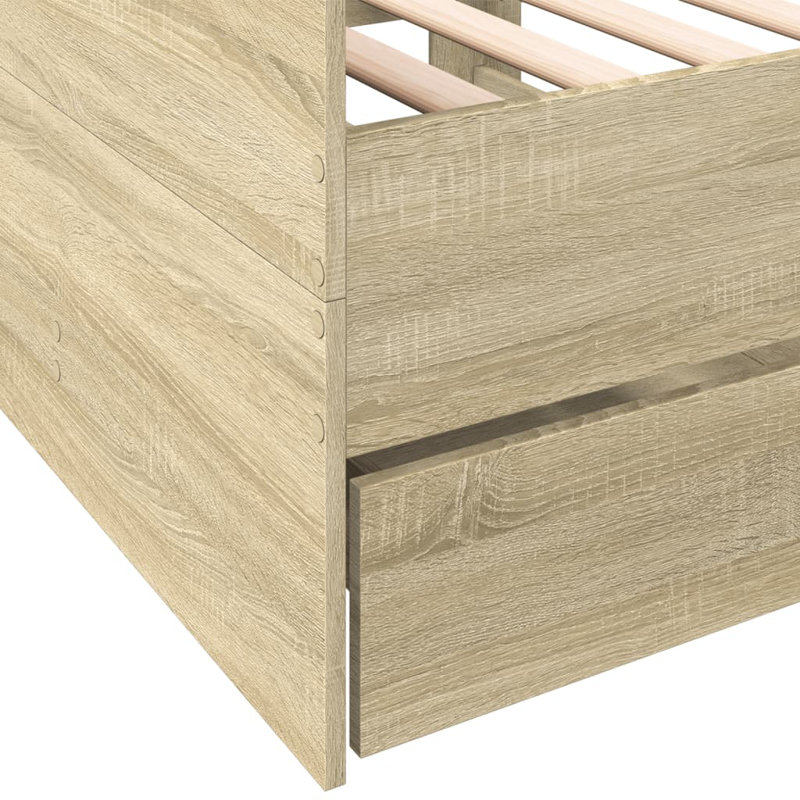 Vidaxl Daybed With Drawers, European Single (90 x 200cm), Natural