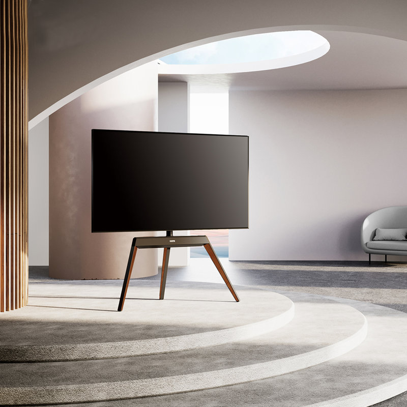 Triangle Art Design Corner TV Stand for 55'' to 78'' TV, Walnut