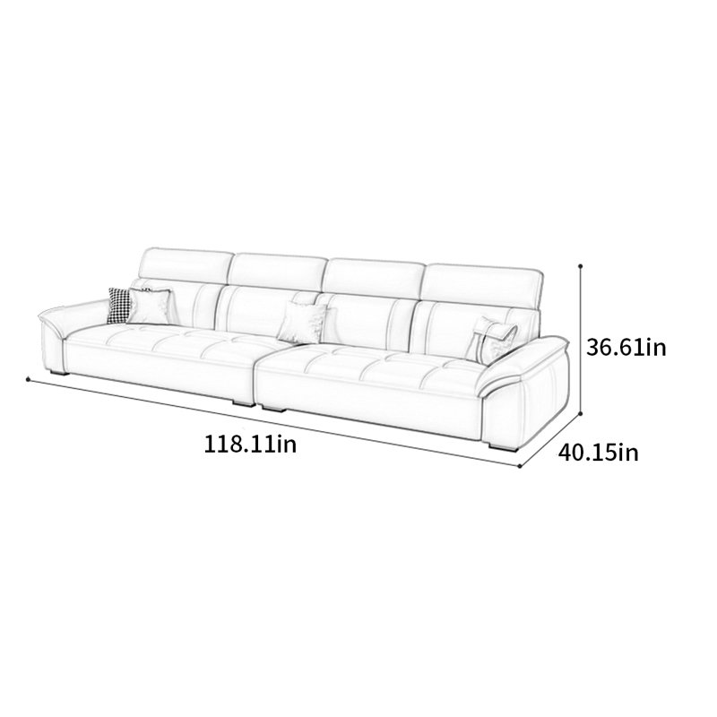 Moyne, 36.61" H x 118.11" W x 40.15" D