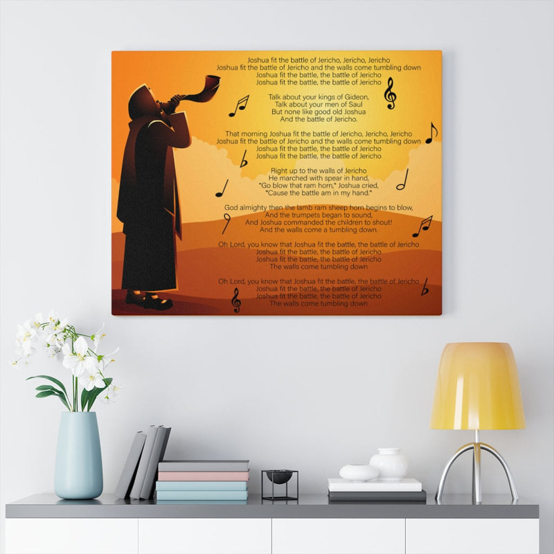 Joshua Fit the Battle of Jericho Joshua6:15 - Wrapped Canvas Textual Art, 18" H x 24" W x 1.25" D