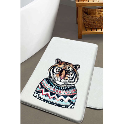 Premium Bathmat Set (2 Pieces), Ecru Color, 23.6 x 39.4 inches & 19.7 x 23.6 inches | 100% Polyester, 6-12 mm Pile Height, Non-Slip Dot Base, Machine Washable | Ideal for Bathroom Comfort & Safety