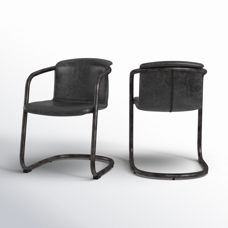 Freeman Bar Stool, Black Genuine Leather