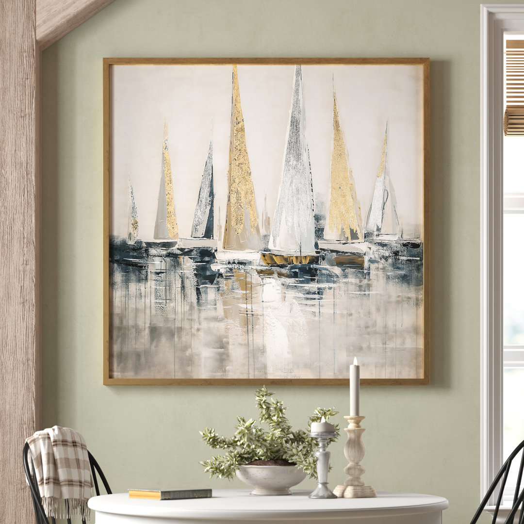 Sunrise Sails - Picture Frame Painting Print on Canvas Beachcrest Home™